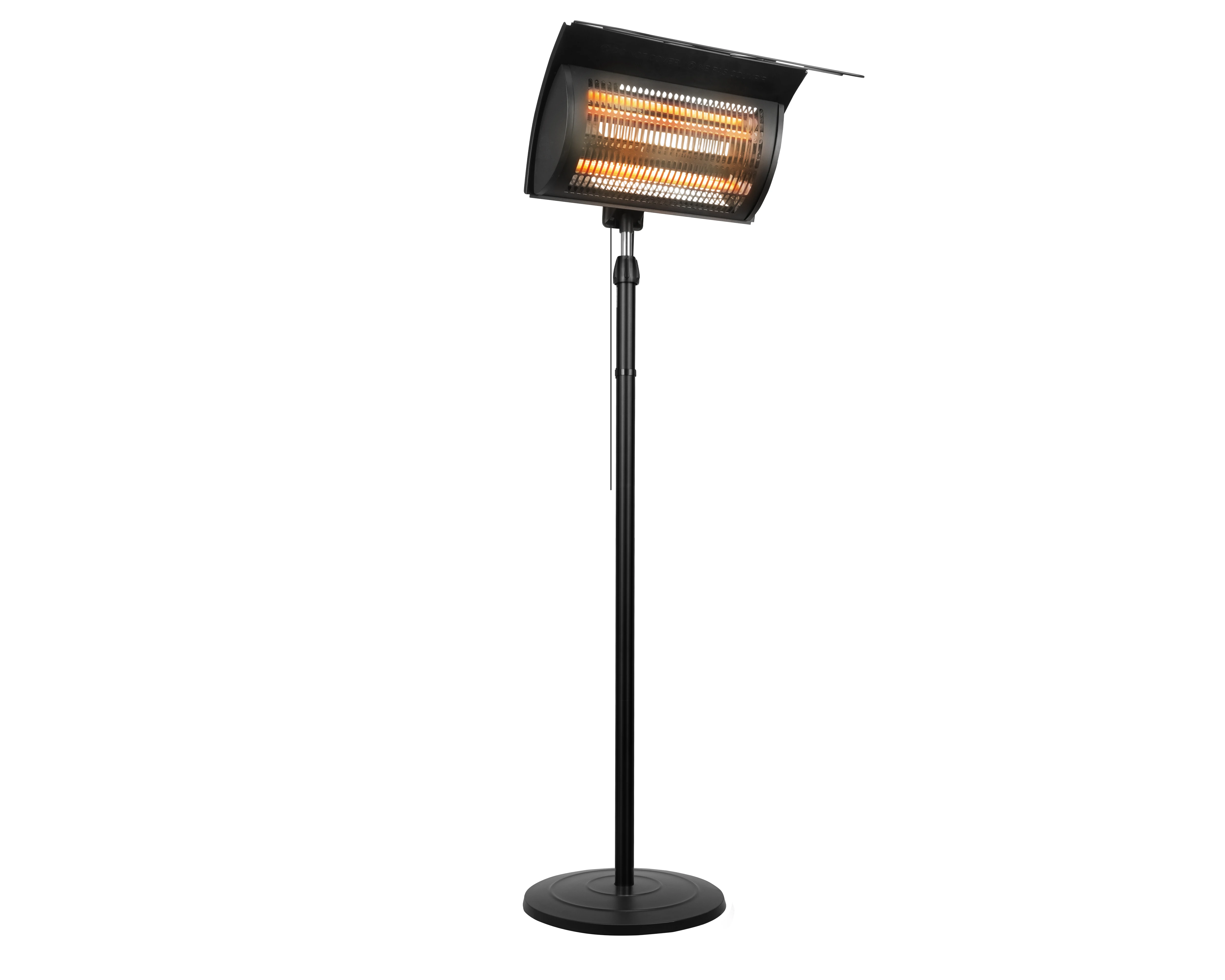 Patio Vertical Heater Adjustable Height Quartz Heating Waterproof