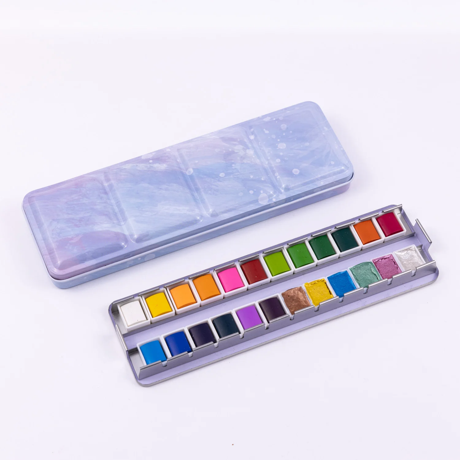 Оловянная коробка, 24 цвета, индивидуальный Набор цветных красок, профессиональные цвета воды