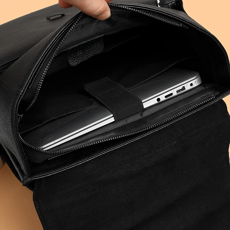 Custom Logo Genuine Leather Waterproof Zipper Hasp Closure Physiological Curve Back Shoulder Bag Men Women Laptop Backpack