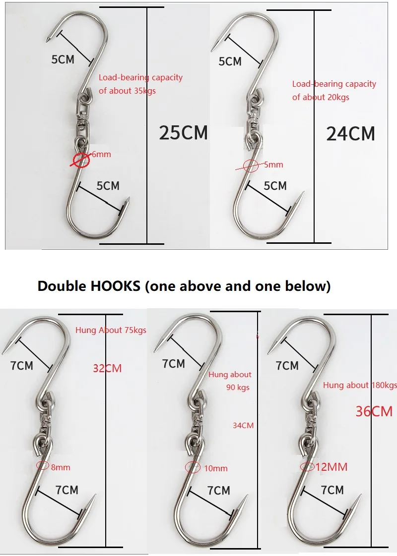 Подвесные крючки для мяса из нержавеющей стали и крючок утки курицы выпотрошенный взвешивания птицы