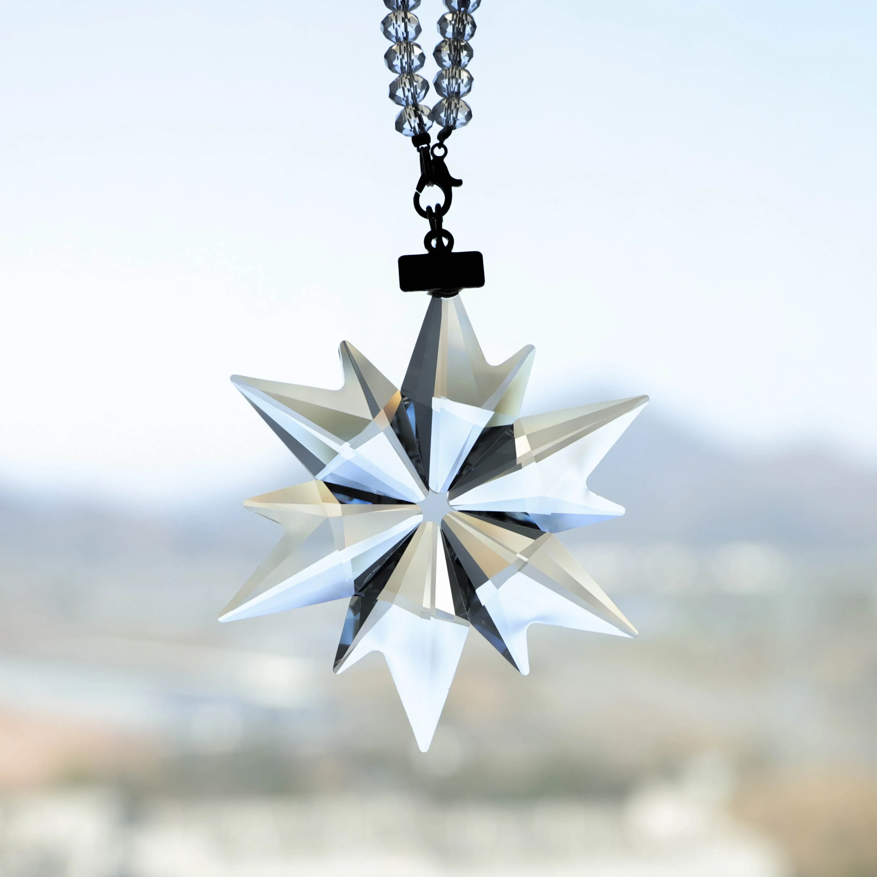 product xmas decoration pendants high quality shinning crystals snowflake car hanging ornaments-35