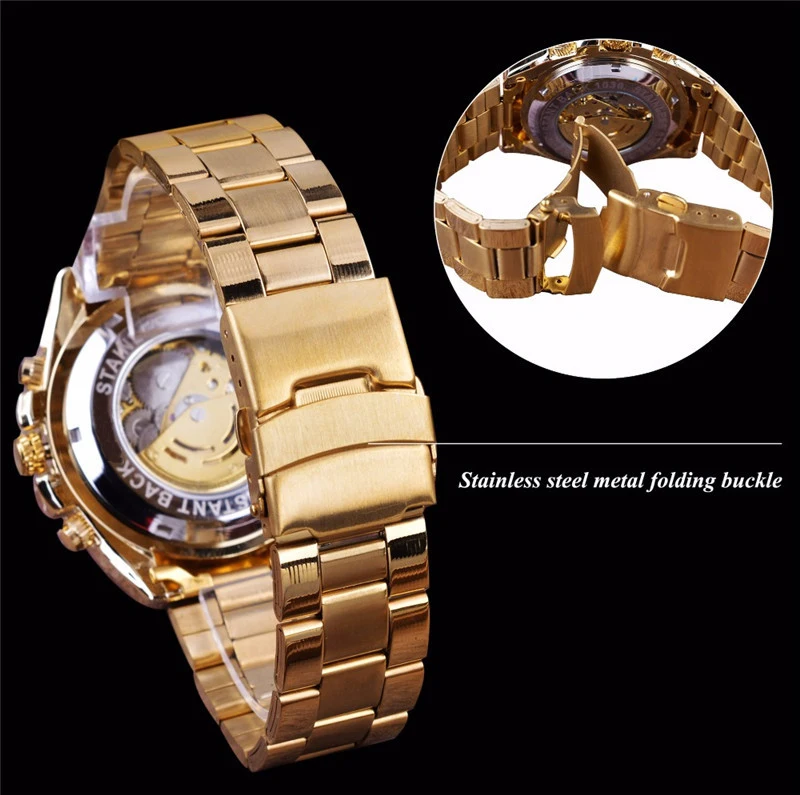 Fashion Business Dress Mens Watches Brand Luxury Gold Design Automatic