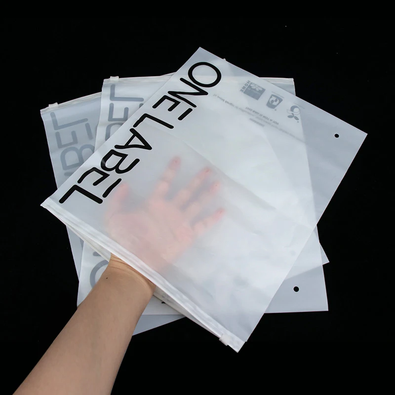 Custom Matte/frosted Biodegradable Cornstarch Zipper Bag Pla Zip Lock Clothing Bags with Logo