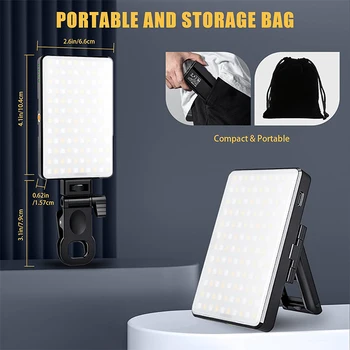 Rechargeable Portable LED Phone Light with Magnetic Selfie Fill Holder for Photos Videos Mobile Phone Accessories   ST-120B detail image