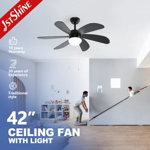 1stshine Ceiling Fan Light Classic Light Blubs or LED OEM Black Ceiling Fan with Pull Chain