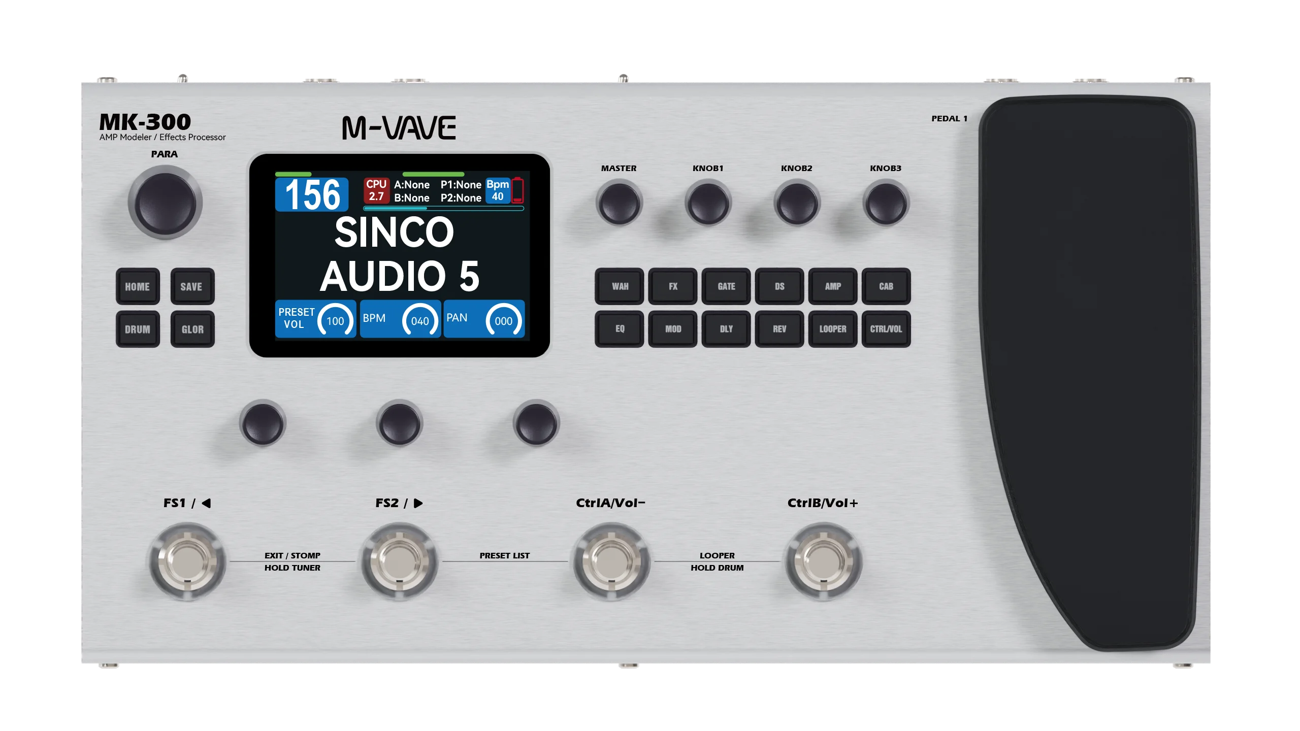 M-VAVE MK-300 Guitar Multi-Effect Processor - 120AMP/360FX