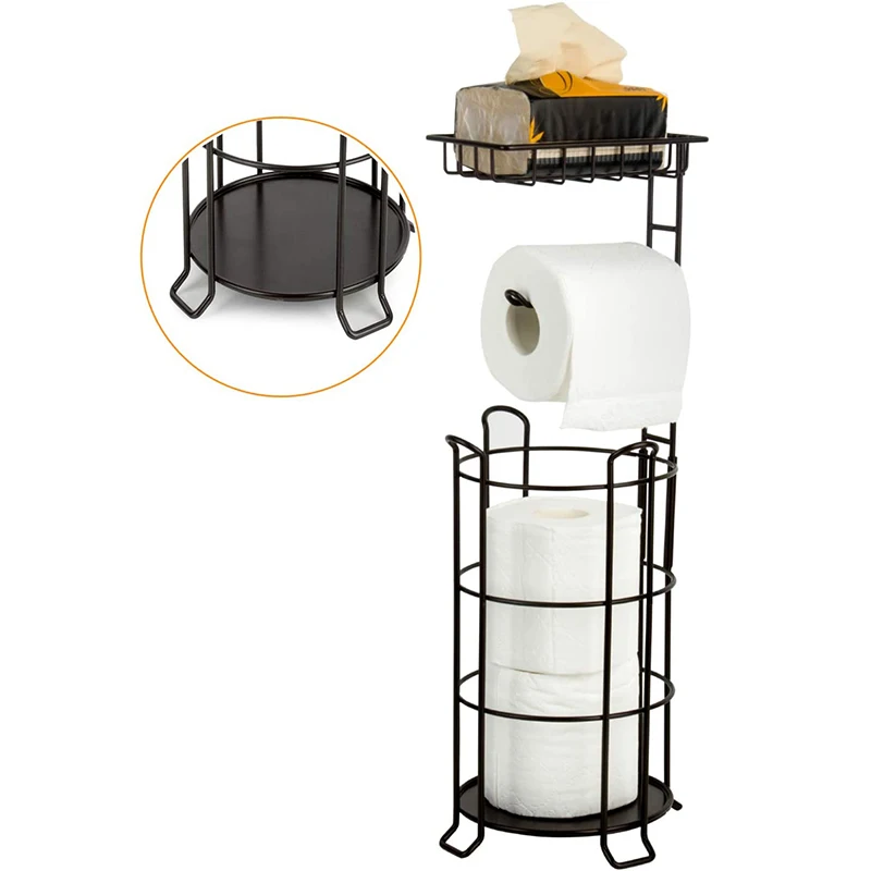 Free Standing Toilet Paper Holder Tissue Paper Holder Stand with