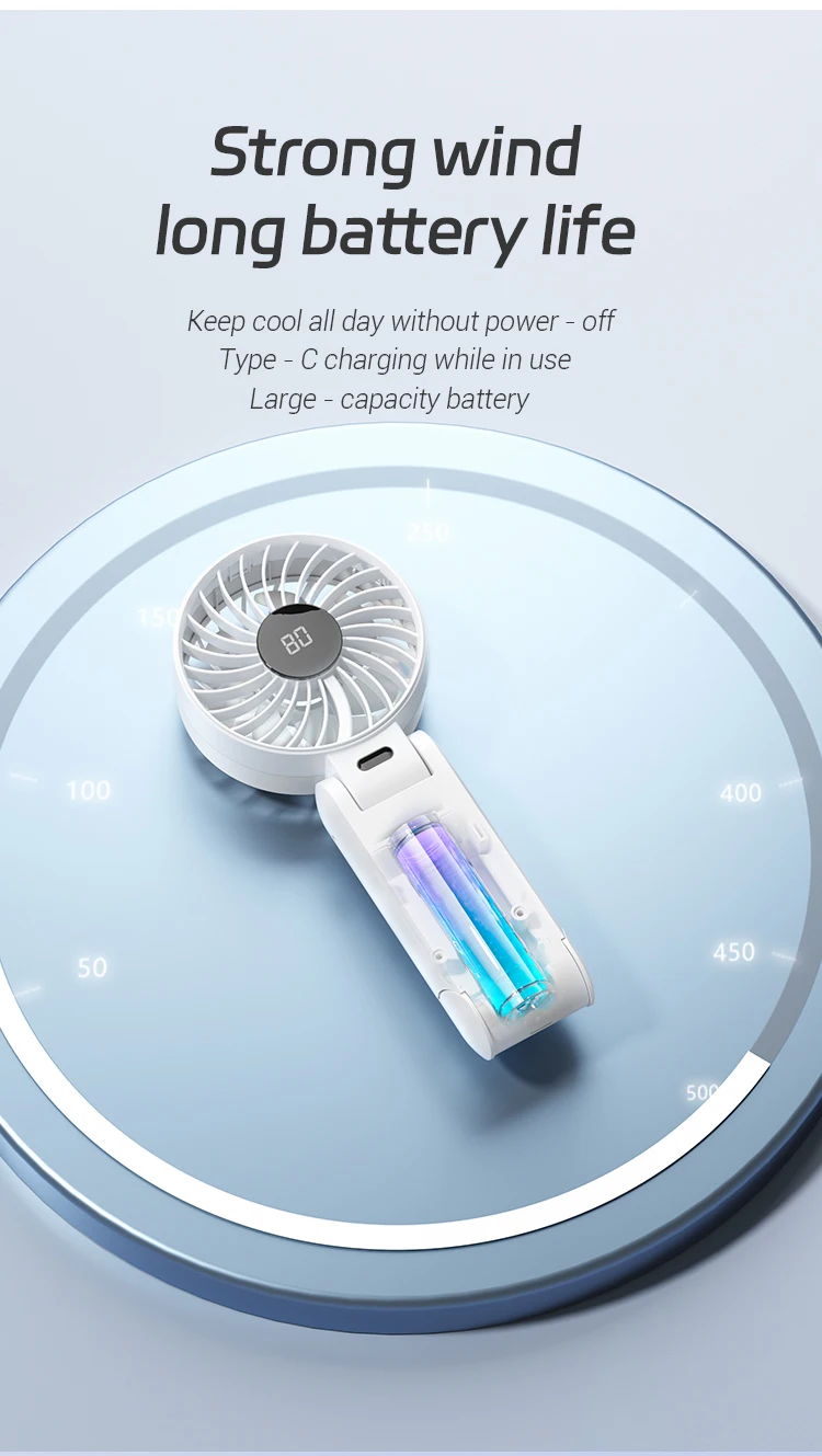 product new electric hand fan portable 5 gears air cooling handheld foldable wearable fan usb rechargeable mini ventilador cooler-8