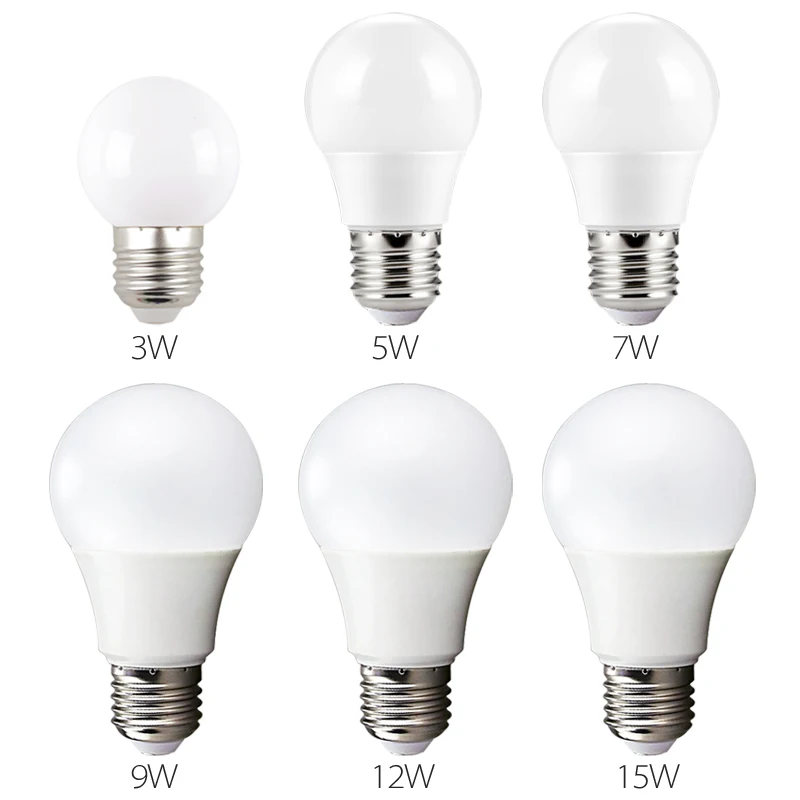 Lot de 5 ampoules LED E27 A60 10 W 220V 6000K blanc froid