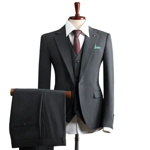 Fashion Custom 2-Piece Designer Costume Slim-Fit Single-Breasted Viscose/Polyester Business Wedding Groom Suit Set for Men