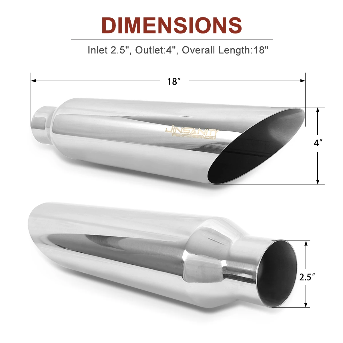 High Performance Exhaust Muffler Tip Daul Outlet Oval Rolled Edge Stainless Steel Side Pipe Exhaust