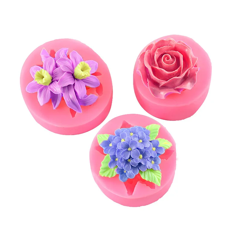 1pc 3D Lotus Silicone Baking Mold Flower Fondant Mold Floral Chocolate Mold