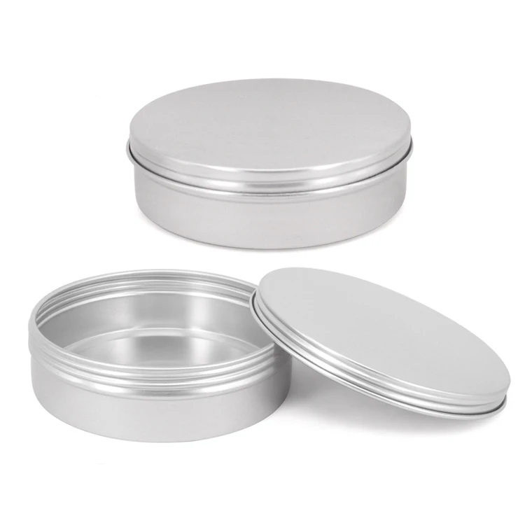 125ml Empty Coffee Tin Box Empty Aluminum Silver Tins Aluminum Jars Large Round Metal Tins