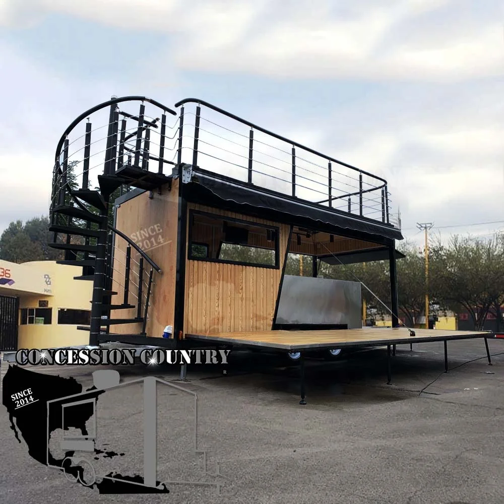 Concession Country FS500 Fast Food Trailer All Purpose Street Restaurant Double Decker Mobile Food Truck for Sale With Kitchen
