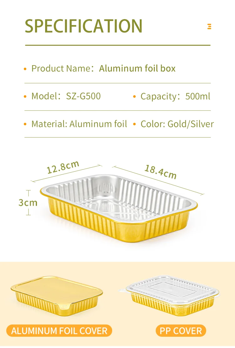 product-750-1111 Wholesale 500ml gold disposable aluminum foil container