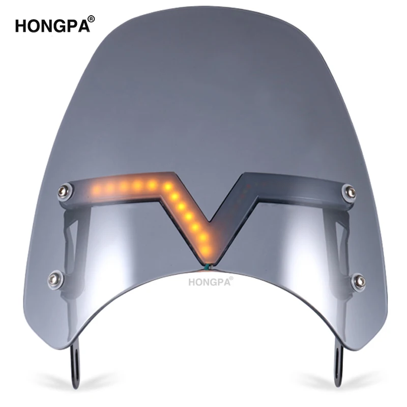 Лобовое стекло HONGPA универсальное из абс-пластика с указателем поворота для мотоцикла кафе Racer Chopper Bobber Sportster