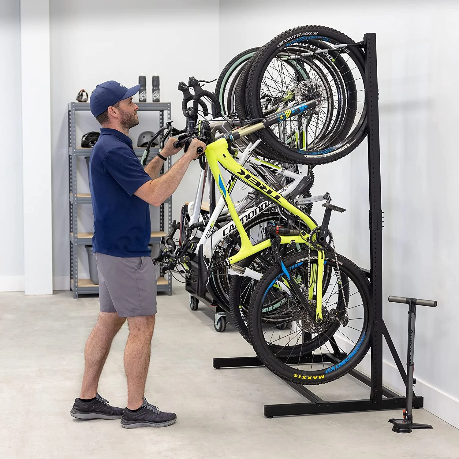 Support Vélo Au Sol Pour 5 Vélos - Acier Galvanisé - Stable Et Gain De Place - Intérieur/extérieur