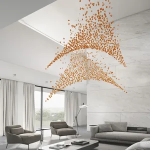 ECOJAS New Modern Design Transparent K9 Crystal Stone for Villa Hotel Lobby Wedding Hotel Luxury Pendent Light