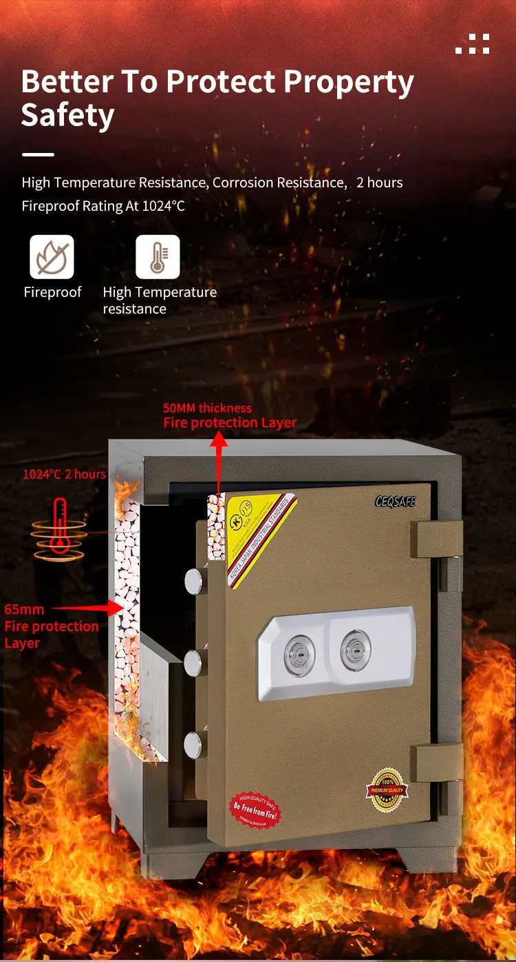CEQSAFE High-end Resistant Fireproof Safe Box Electronic Digital Safe Cash Box details
