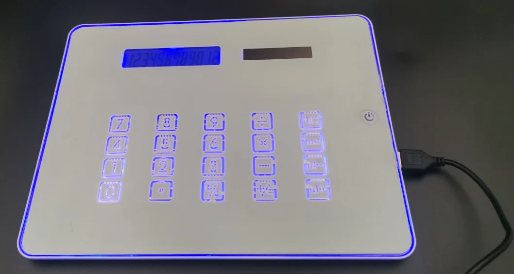 4 in 1 Multiple Calculator 12 Digit Touch Operate Panel Solar and Battery Powered Night Light Mouse Pad 4 Port Hub