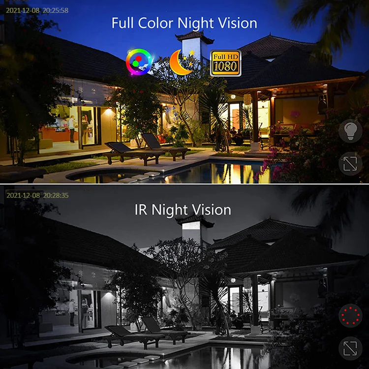 LCLCTEK 24 Hours Continuous Real Time Recording 4G Solar Camera 1080P Battery Solar Powered Full Color Outdoor CCTV Camera