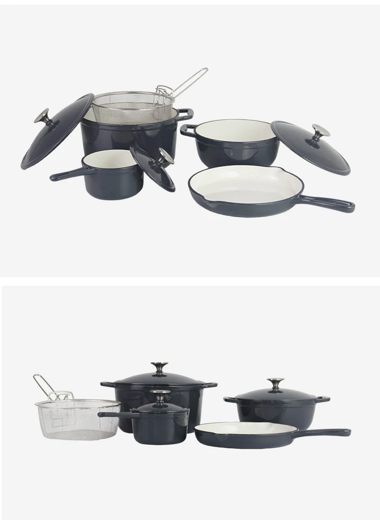 Hight Quality Classic Kitchen Ware Set Cast Iron Pots and Pans Cookware Set for Cooking