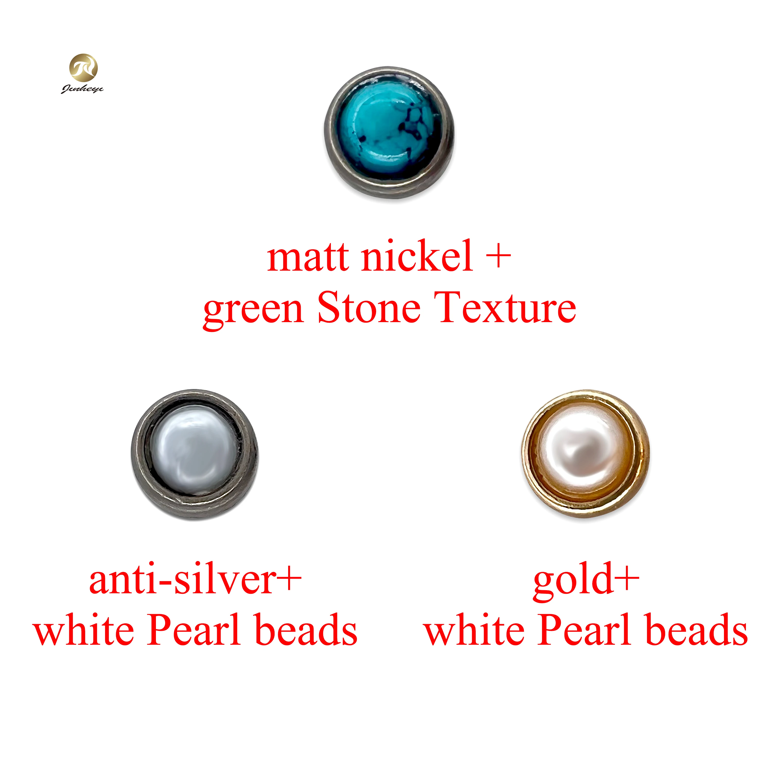 Бирюзовые камни полукруглые инкрустированные жемчужными бусинами заклепки для одежды красочные круглые жемчужные