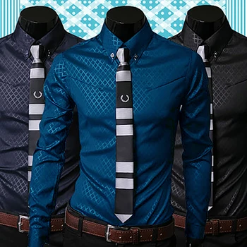 Custom luxury men's shirt Business Style Slim Soft Comfort Slim Fit Styles Long Sleeve Casual Dress Shirt For Men