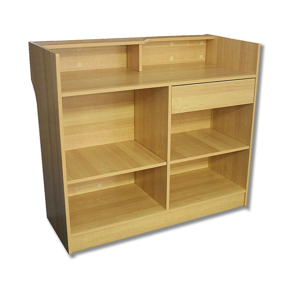 Custom MDF Board Melamine Surface Checkout Counter  Supermarket Cashier Table