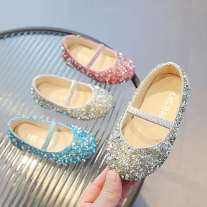 New Glitter Baby Shoes 1 to 2 Years Wholesale Kids Princess Footwear  Fashion Wedding Party Children Dressing Shoe for Girls