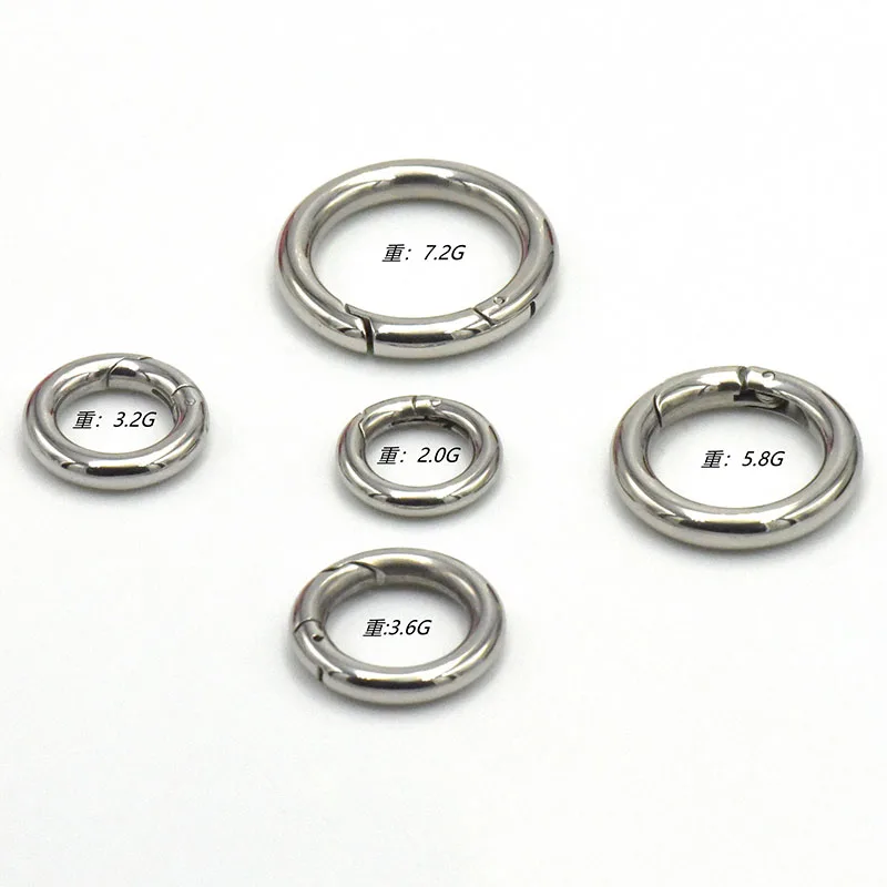BT-56 Spring Round Circle Snap Clip Hook O Ring Keychain Key Ring Carabiner Snap Hook Small Metal Clasp O Rings for Bags