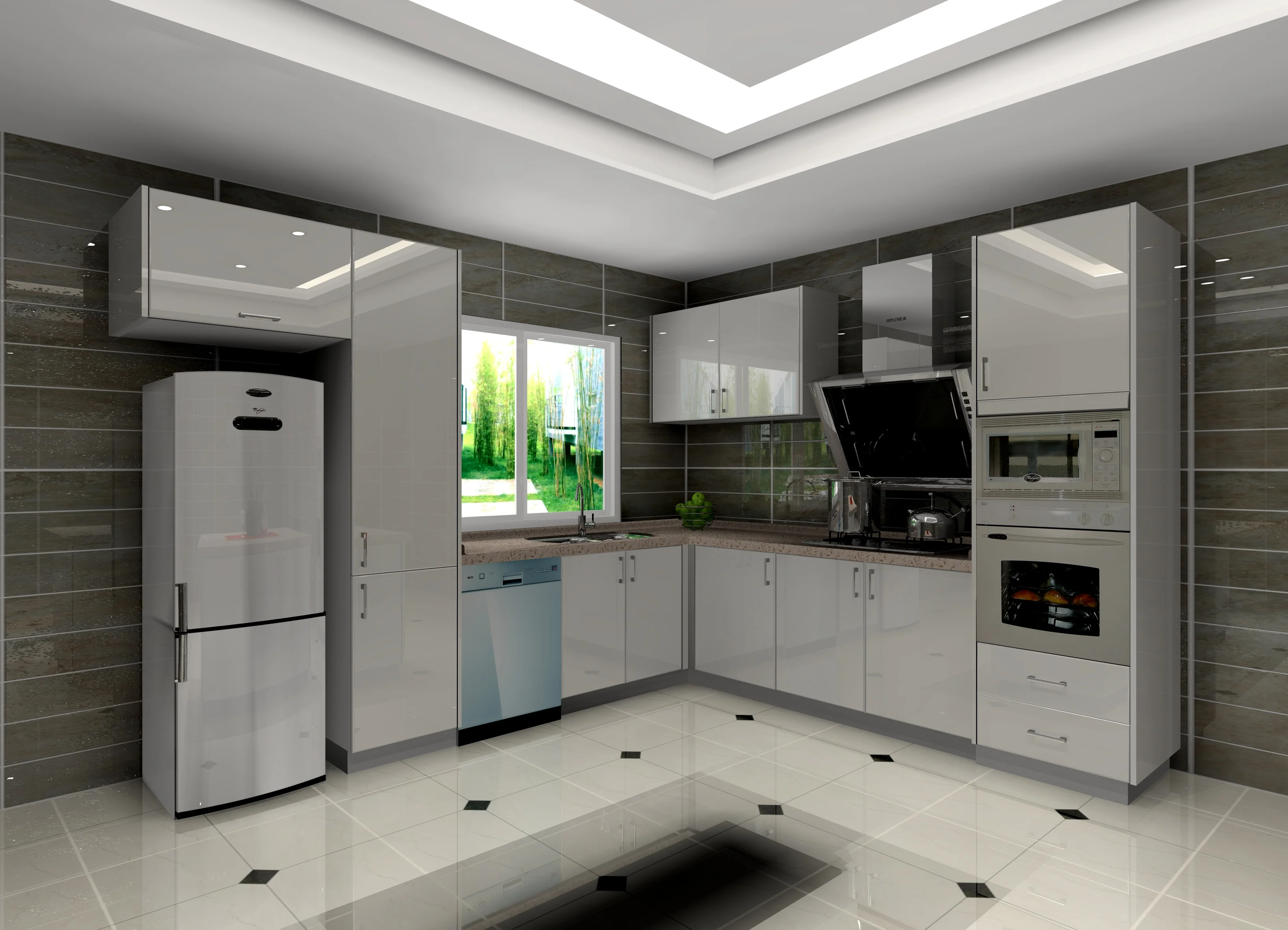 Modern design luxury cheap price cupboard PVC kitchen cabinet set ready to assemble kitchen cabinet
