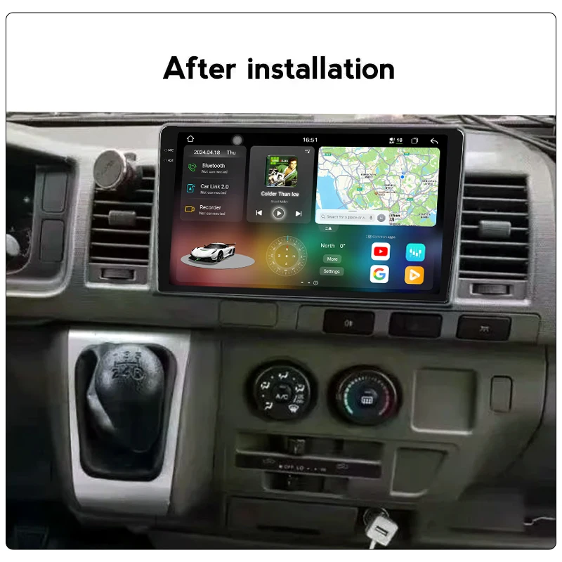 UIs7870 Car DVD Player 2K QLED Screen Android OS 13 GPS Navigation CarPlay 4G Wi-Fi for Toyota Hiace 2013-2018 DSP OBD2