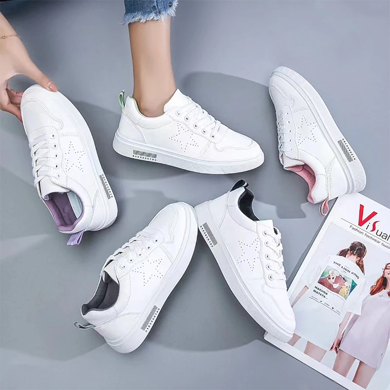 Nieuwe Aankomst Microfiber Lederen Bovenkant Kleine Witte Platte Platform  Casual Ademende Designer Custom Schoenen Vrouwen Mode Sneakers - Buy Custom  Logo Sneaker,Wit Lederen Sneakers,Vrouwen Skateboard Schoenen Product on  Alibaba.com