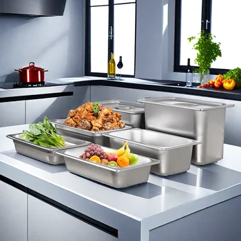 DaoSheng Restaurant Standard Size Hotel Buffet 2/1 Gastronorm Gn Pan Gastronorm Pan Stainless Steel Tray Buffet