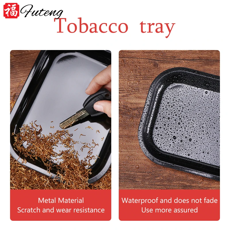 Metal Rolling Tray Smoking Accessories Custom Logo Mini Smoke Rolling Tray  Tin Small Size Tobacco Tin Tray