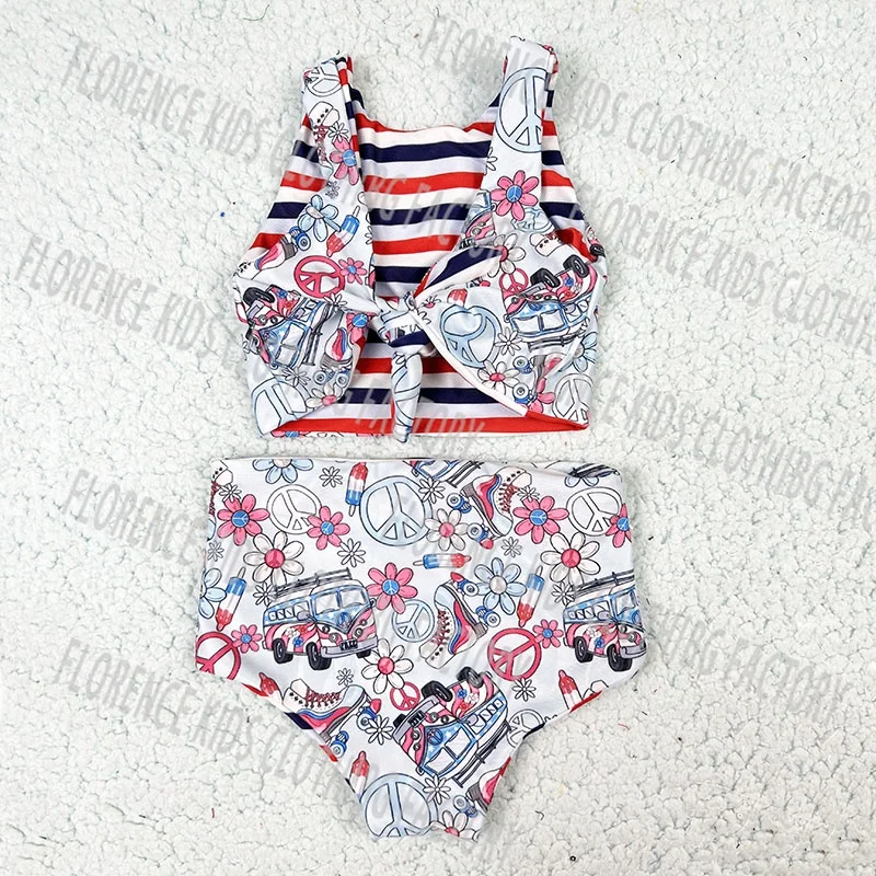 DH ODM Traje De Bano Nina 4th of July American Toddler Girls Swimwear Beachwear 2023 Plus Size