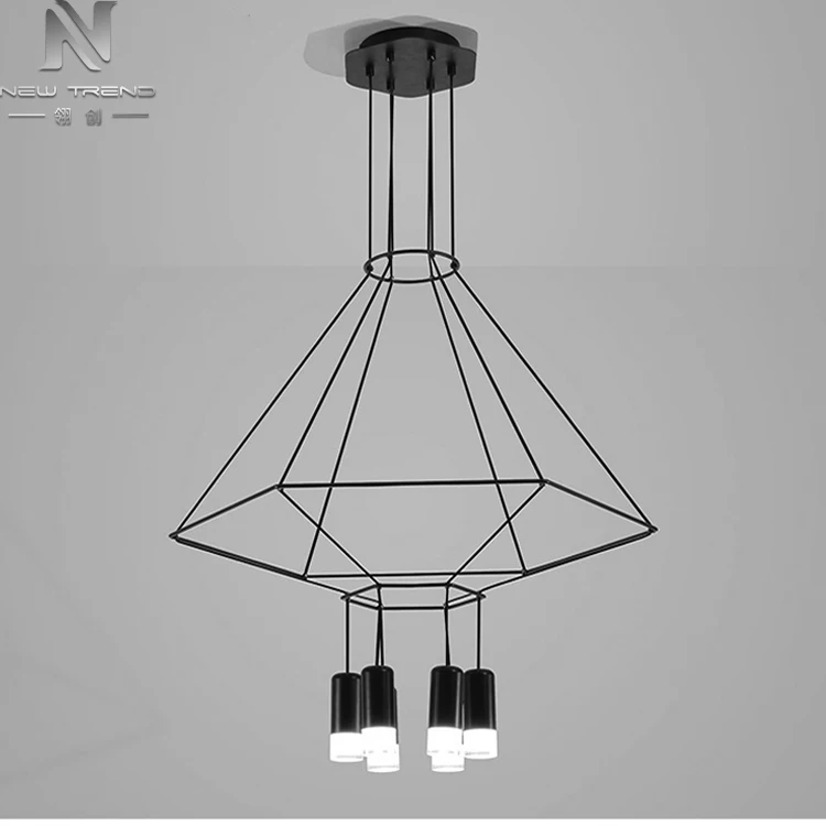 MS27206 Contemporary Style Indoor Decoration Black Color Metal Acrylic Led Pendant Light   