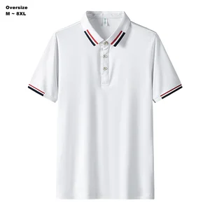 Unisex 8XL Plus Size for Polo Dress Custom Logo Knitted Fabric Anti-Wrinkle Solid Pattern Oversize T-Shirt for Big Men
