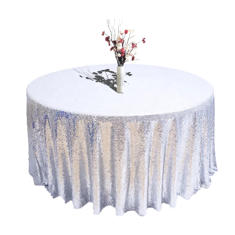 Birthday Elegant Sequin Table Cloth Round Party Wedding Banquet