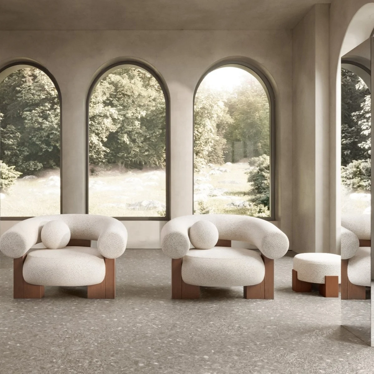 NOVA Most Popular Nordic Living Room Lazy Single Sofa Chair Solid Wood  Chairs Frame Fabric Covers Lounge One Seat Armchair