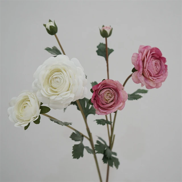 High quality ranunculus flower artificial modern luxury style real touch for Mother's Day gift home kitchen living room decor