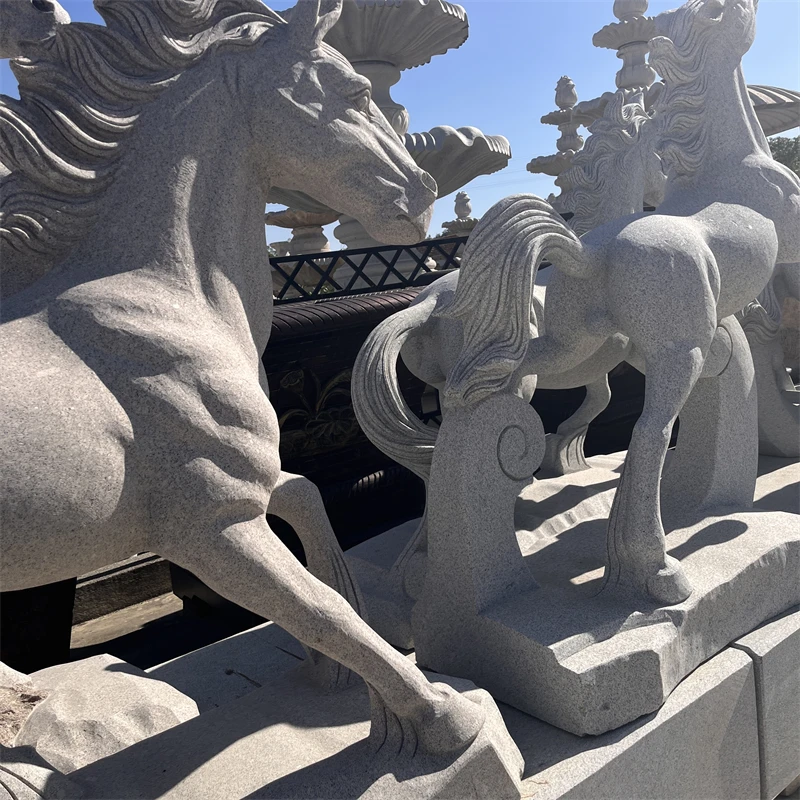 product high quality stone horse sculpture for outdoor garden decor hand carving large horse statue-3