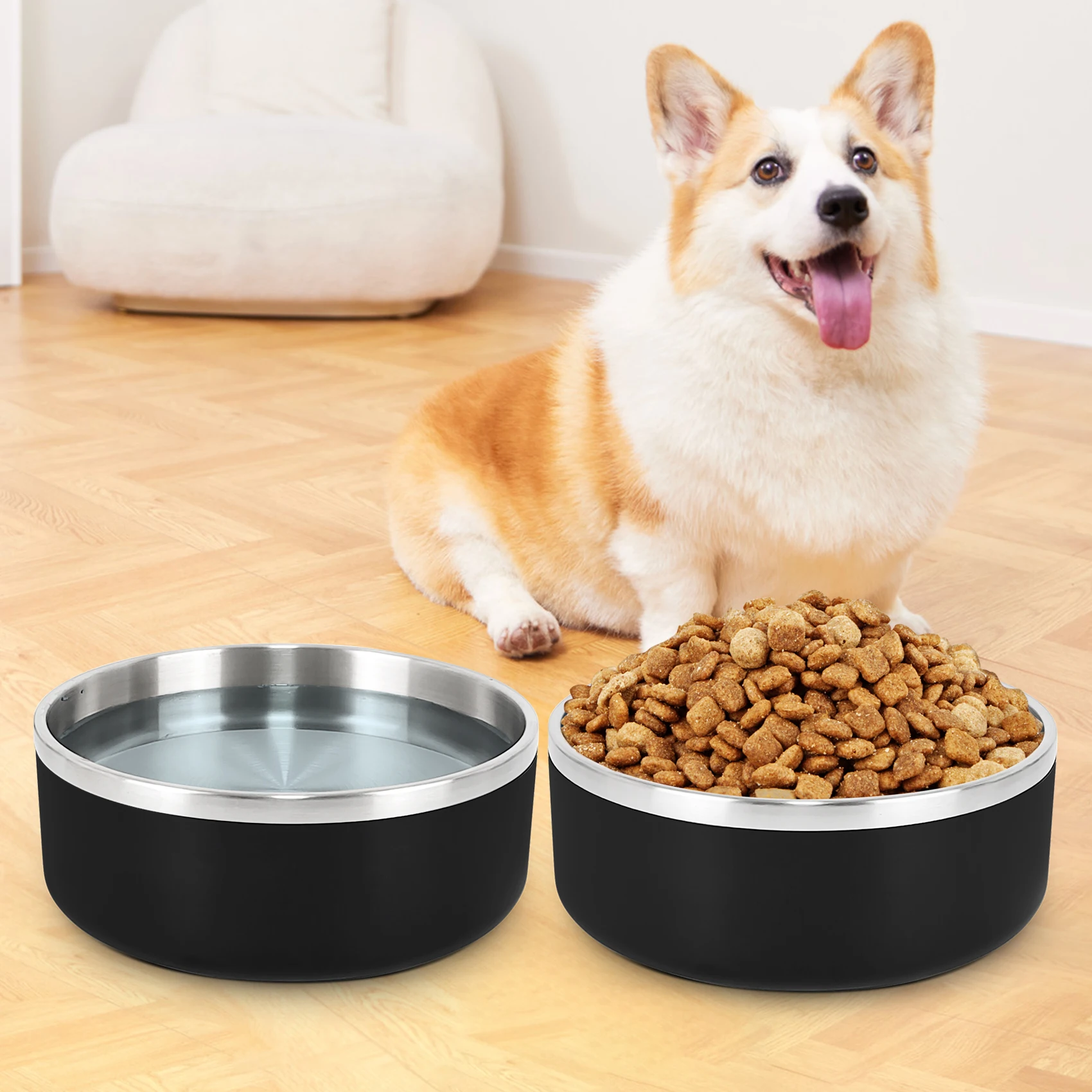 Premium Dog Water Bowl Medium Large Dogs 64oz Large Heavy Dog Bowls ...