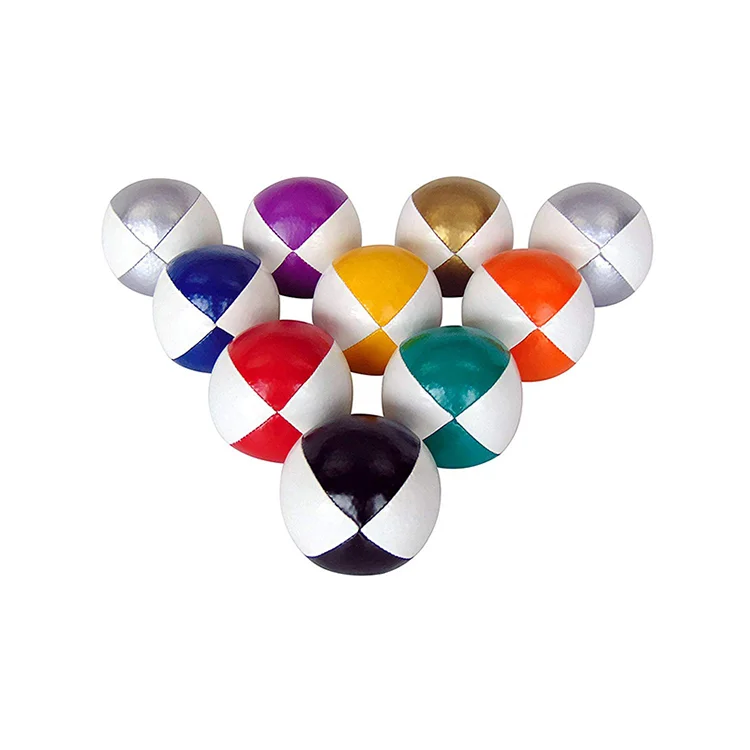 Factory Price Pvc Leather Plastic Particles Filled Juggling Ball For