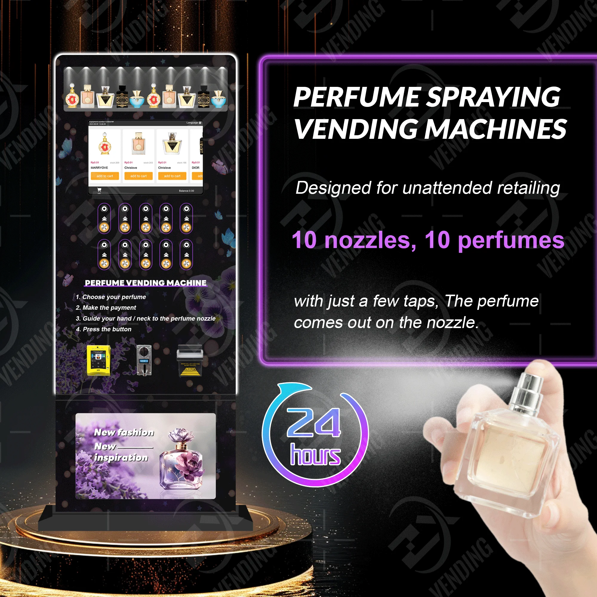 ZXVENDING Smart Automatic Self-service 10 Buttons Freestanding