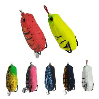 Yousya Durable Topwater Floating silica gel Lure Ray Frog for Pike Snakehead Salmon Trout Catfish