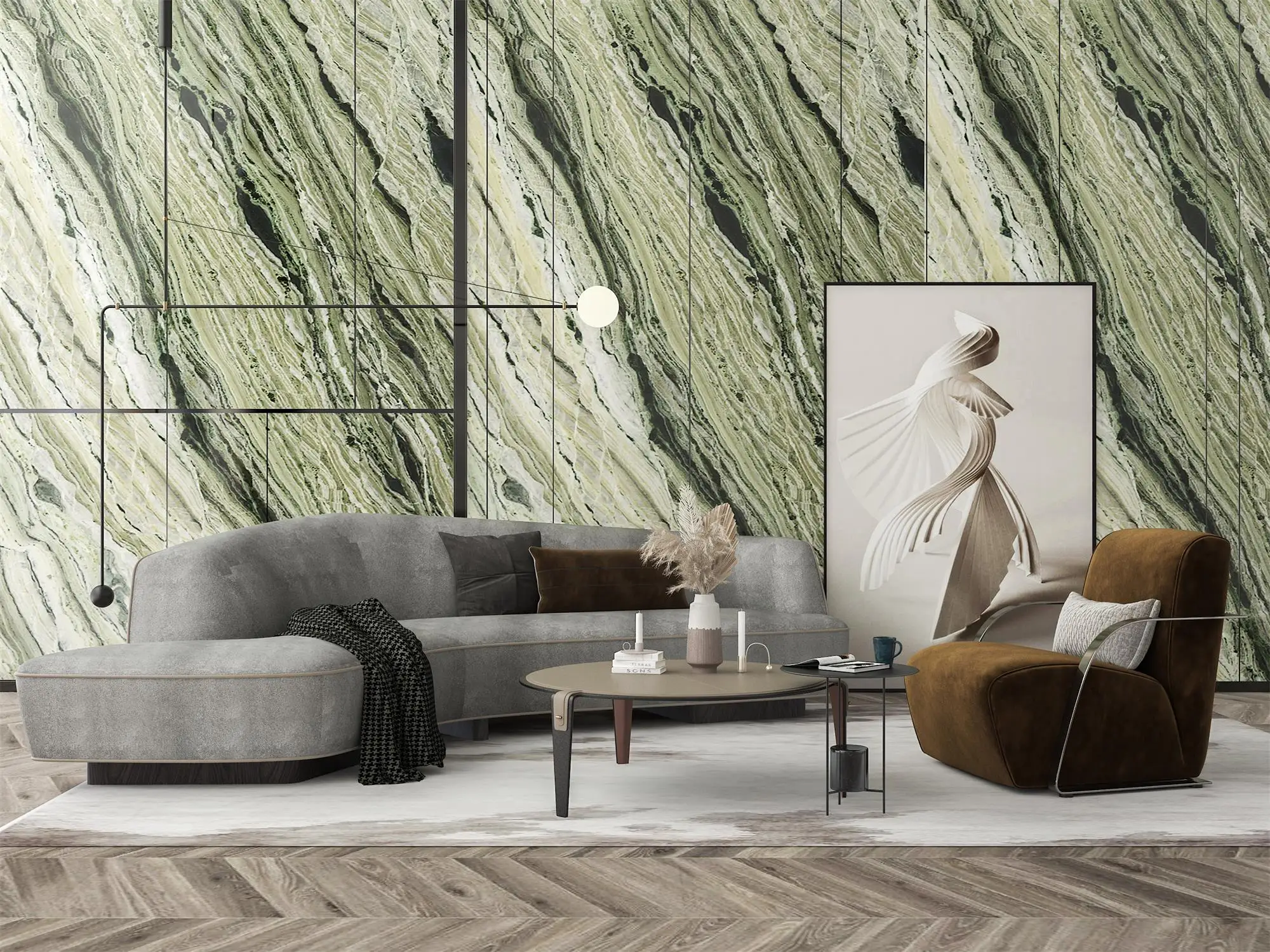 Green Marble for Toilet Wall Cladding Interior Decoration Elevator Lobby Wholesale Price