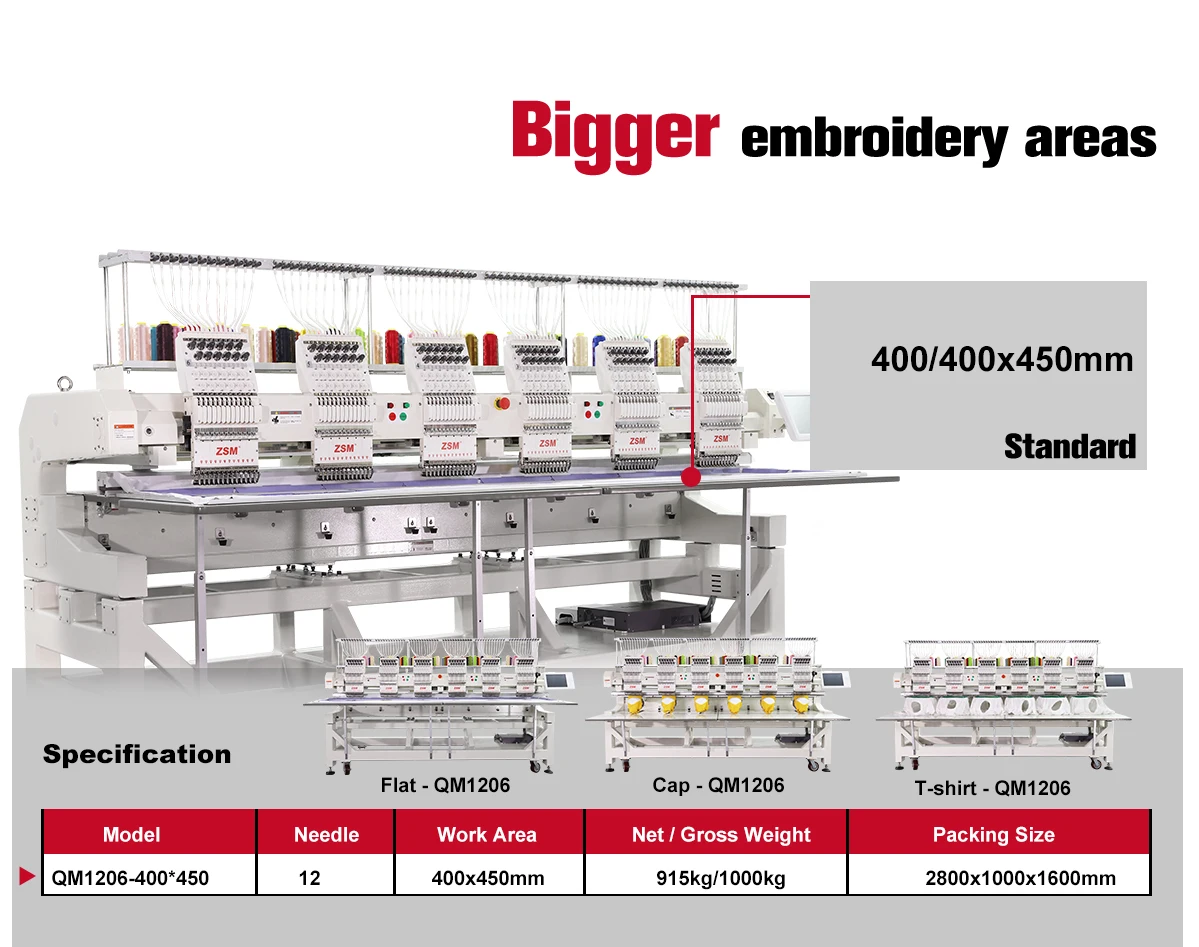 Multifunction 6 Head Embroidery Machine Commercial Computerized