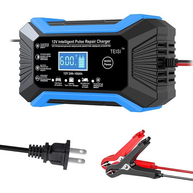 cheaper price  dry water lead acid battery charger 12V6A 7 stage agm efb battery charger with automatic repair